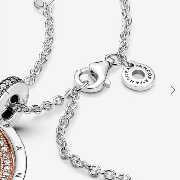 Pandora Two Tone Circles Pendant & Necklace - Picture 3 of 6